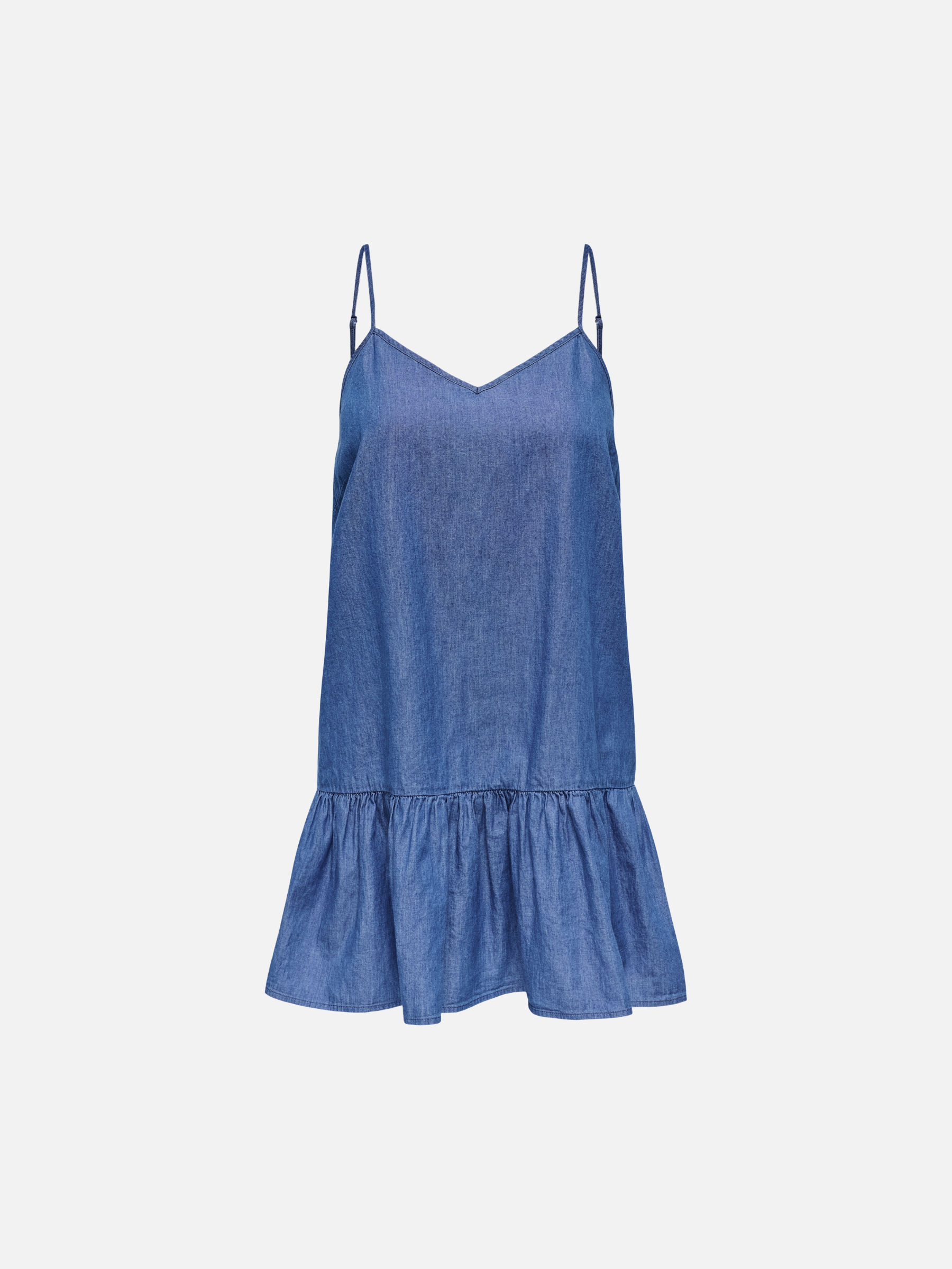 ONLY-Nova Azure Peplum Dress-Medium Blue Denim