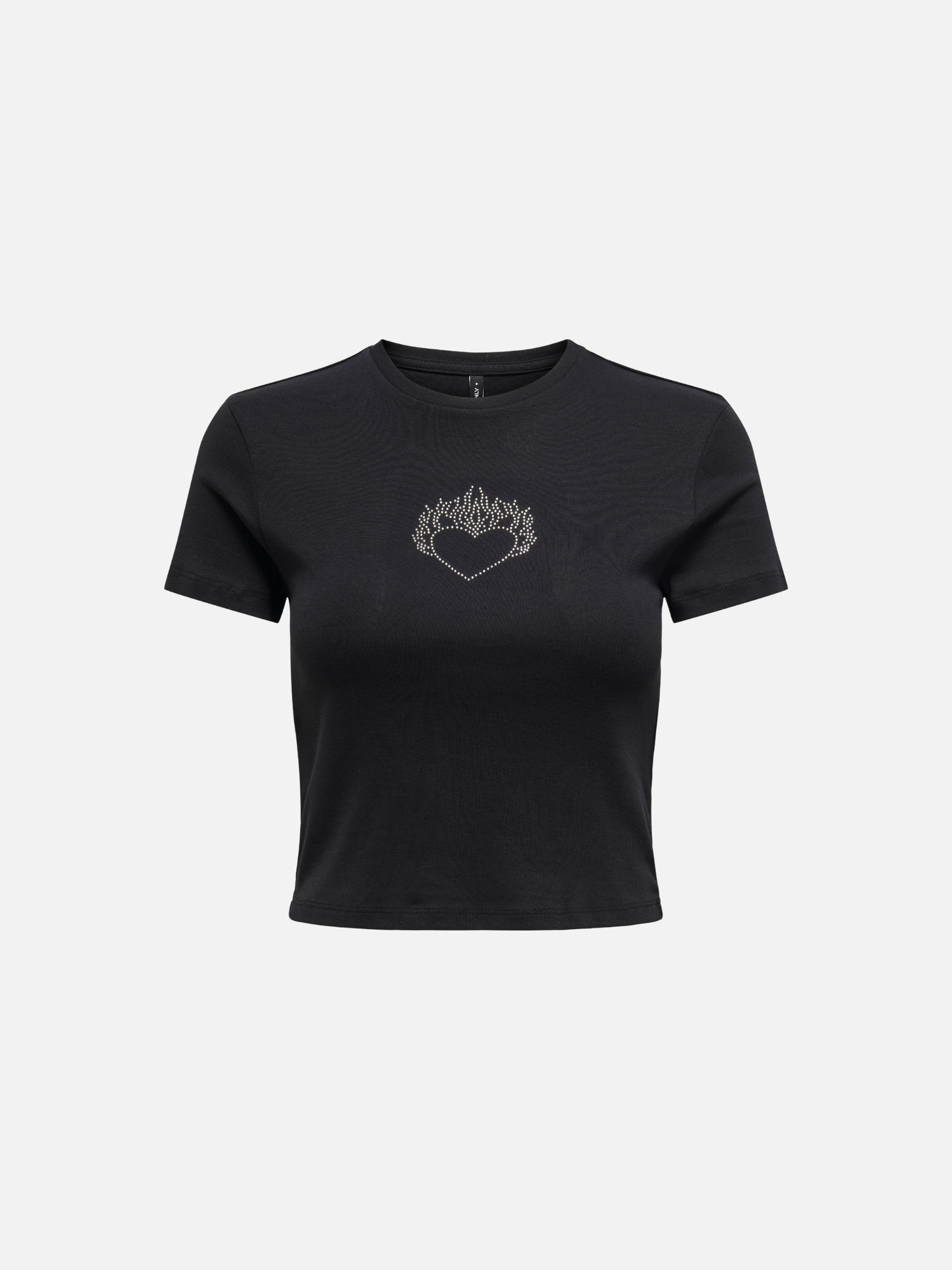 ONLY-Kira Bling Baby Tee-Black Heart