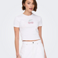 ONLY-Kira Bling Baby Tee-Bright White Cherry