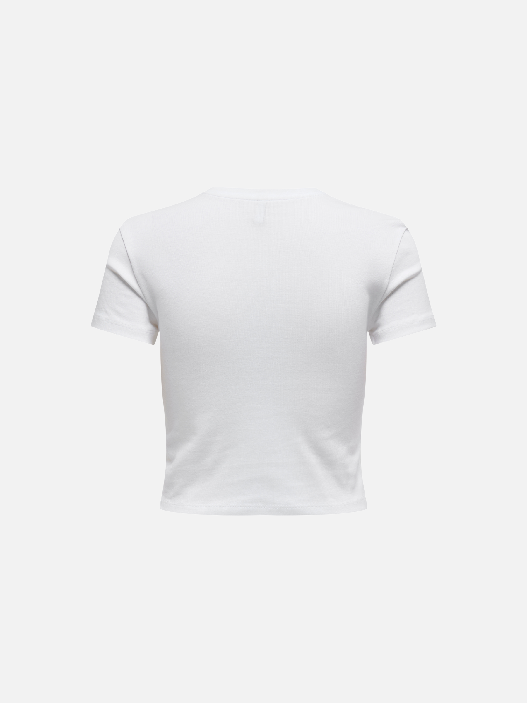 ONLY-Kira Bling Baby Tee-Bright White Cherry