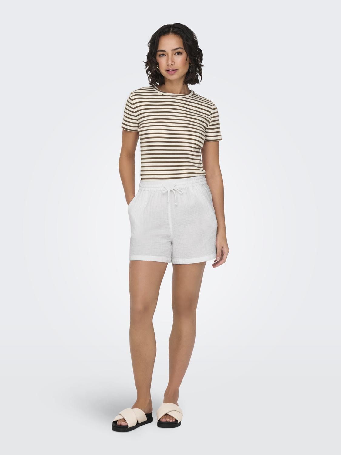 Bottoms - Only - Thyra Cotton Gauze Shorts - PLENTY