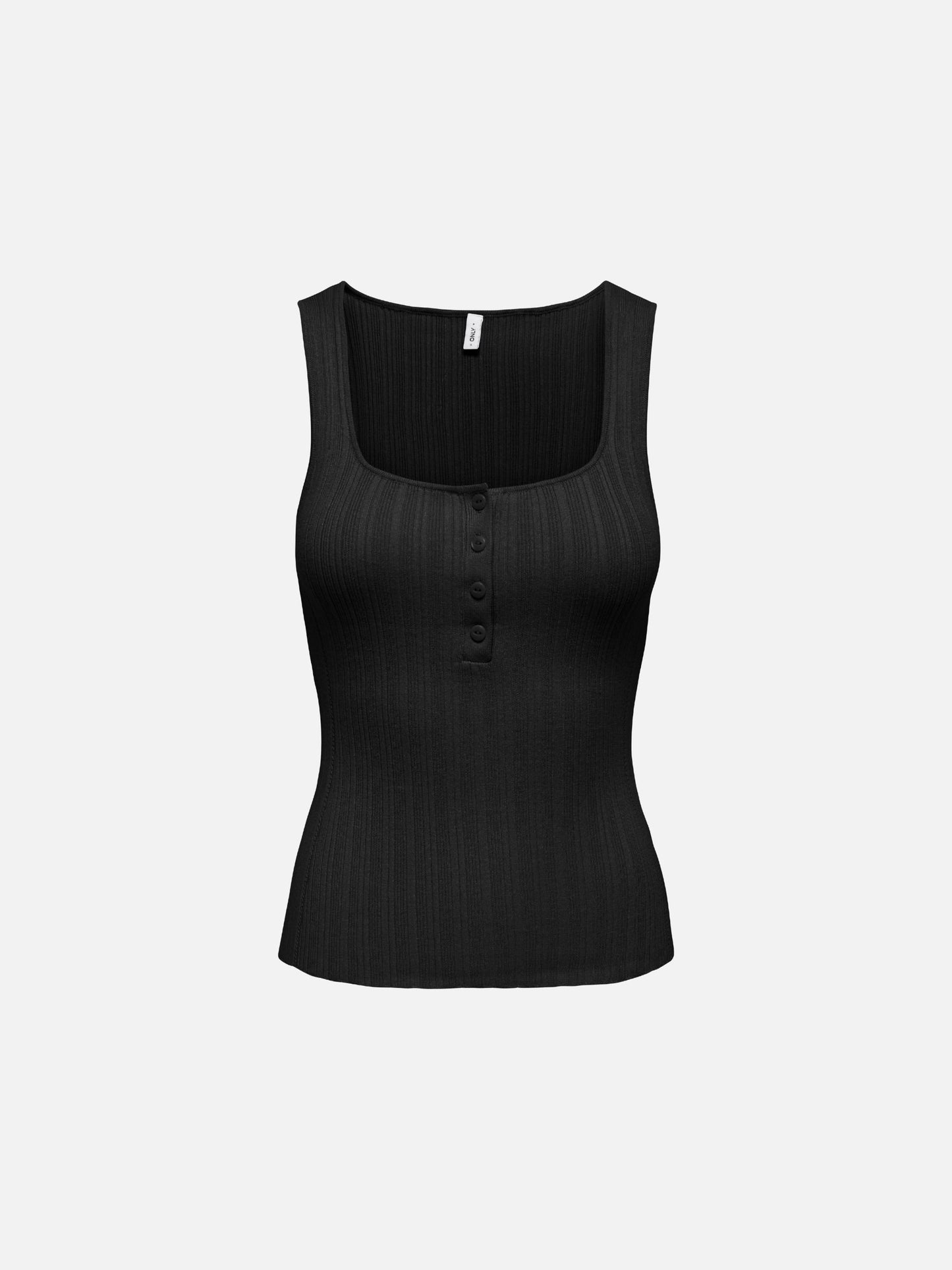 ONLY - Bree Square Neck Knit Tank Top - Black