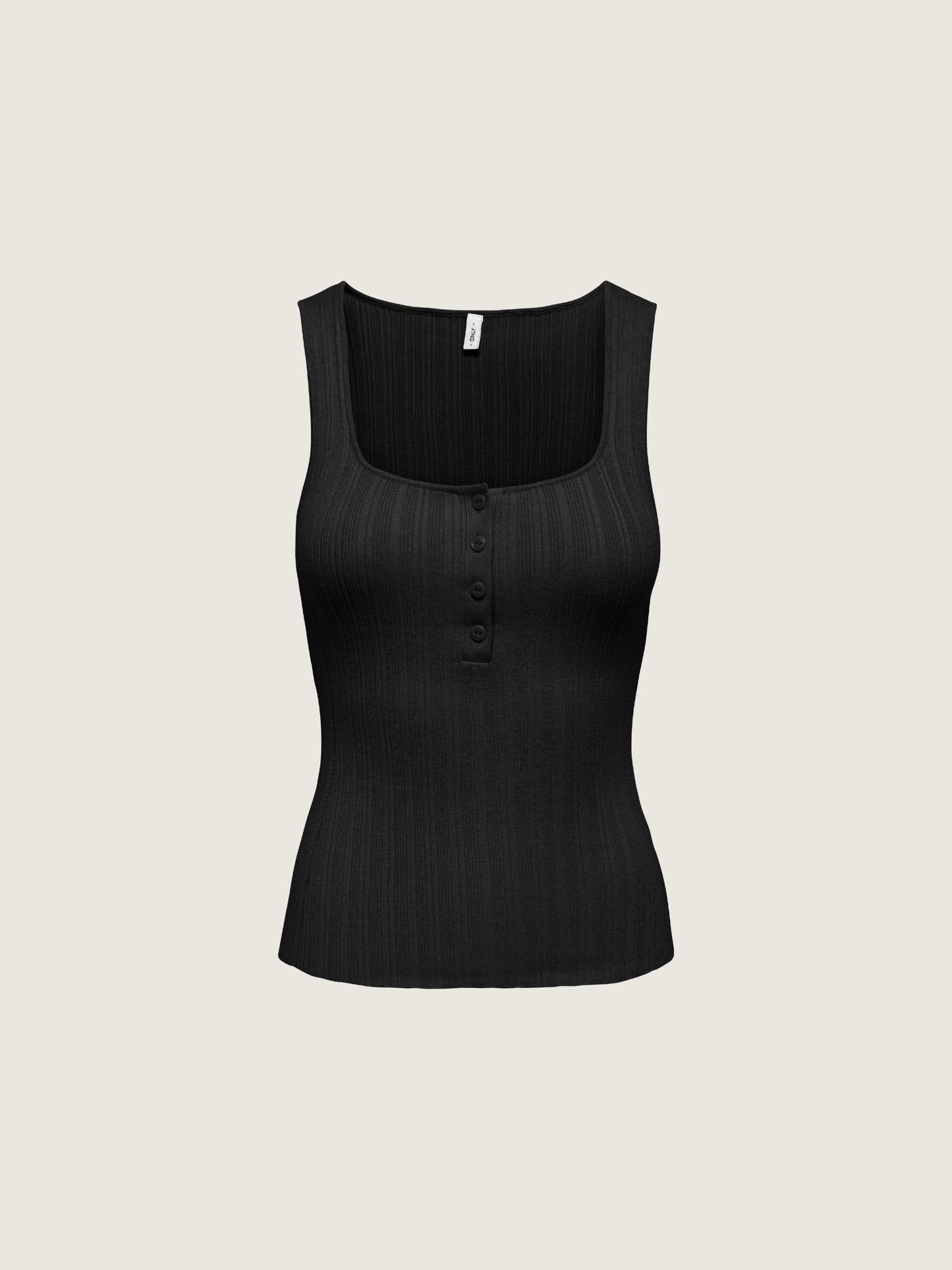 ONLY - Bree Square Neck Knit Tank Top - Black