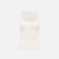 ONLY - Bree Square Neck Knit Tank Top - Cloud Dancer