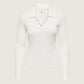 ONLY - Daisy V-neck Top - Cloud Dancer