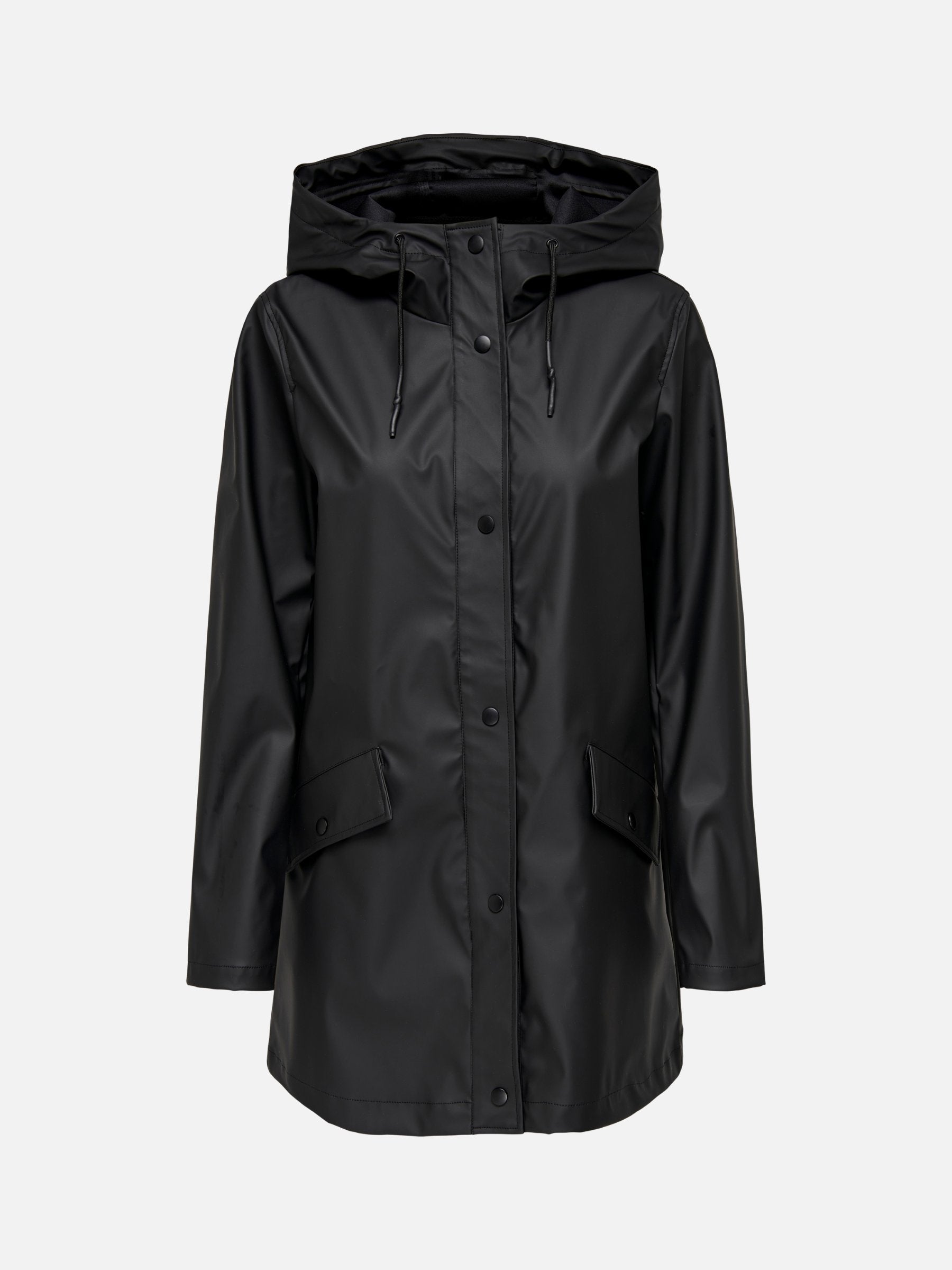 ONLY - Elisa Snap Raincoat - Black