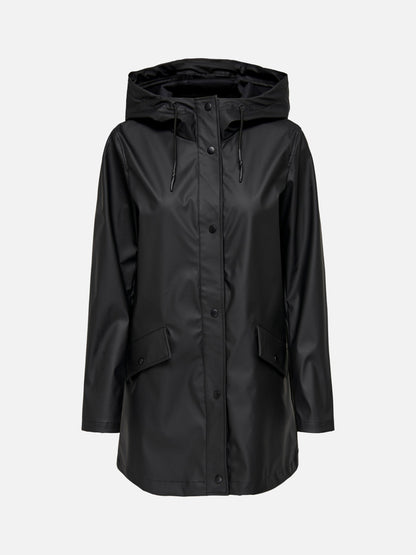 ONLY - Elisa Snap Raincoat - Black