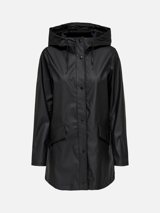 ONLY - Elisa Snap Raincoat - Black