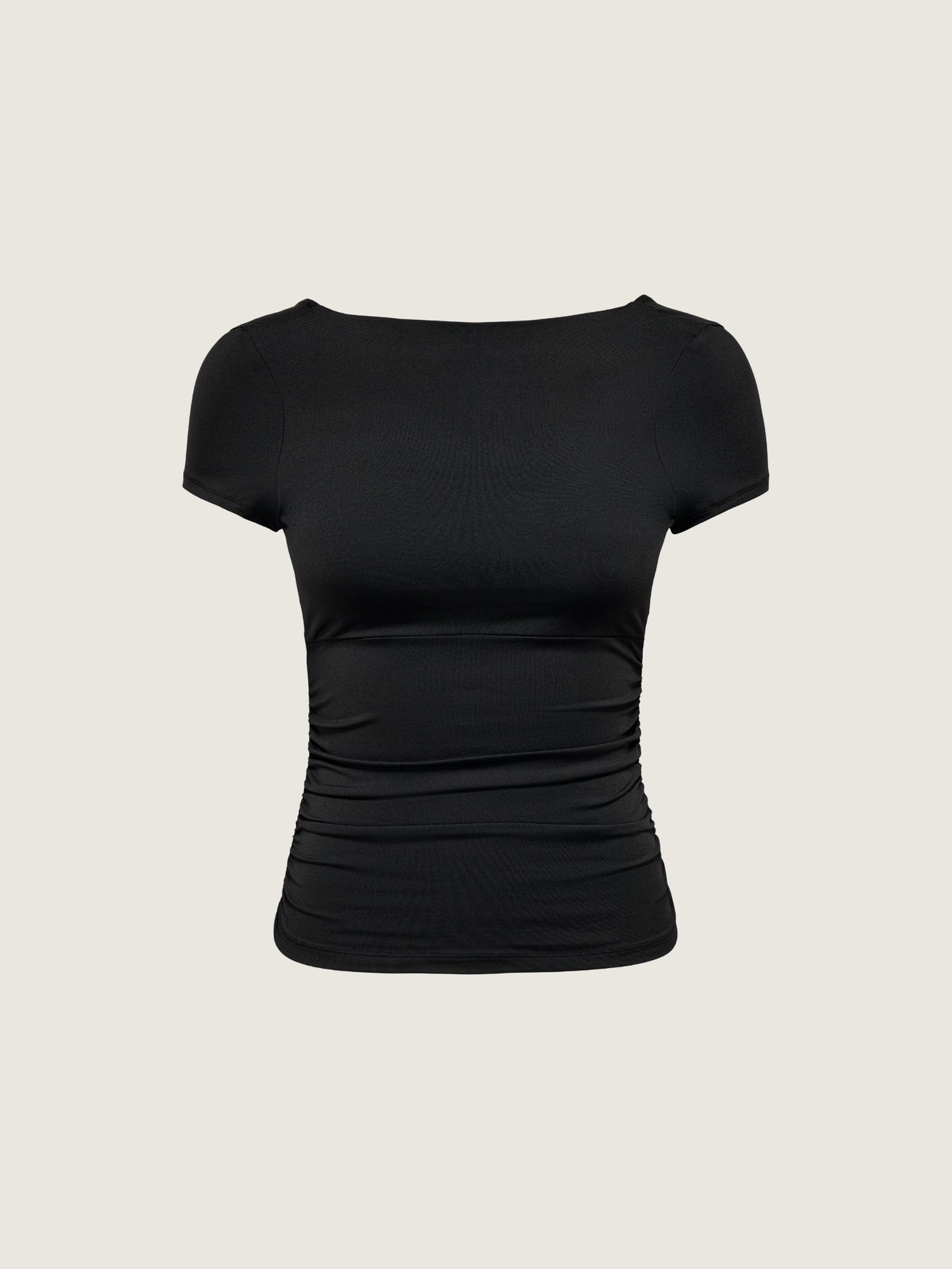 ONLY - Evelyn Shortsleeve Boatneck Top - Black