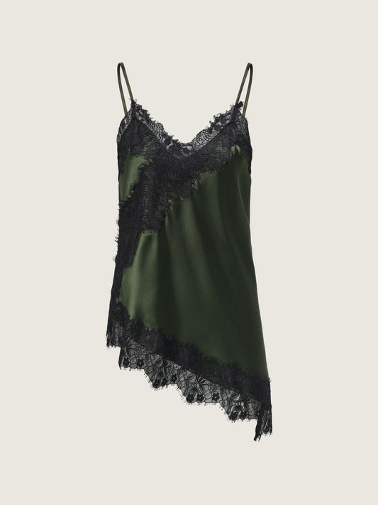 ONLY - Indona Satin Lace Camisole - Forest Night