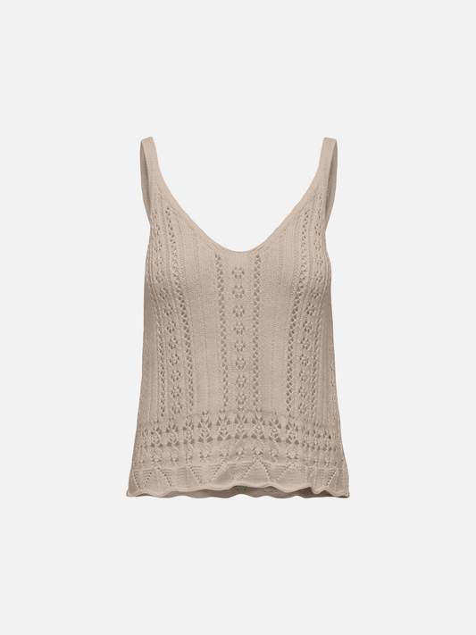 ONLY-Lyzet Knit Tank-Feather Grey
