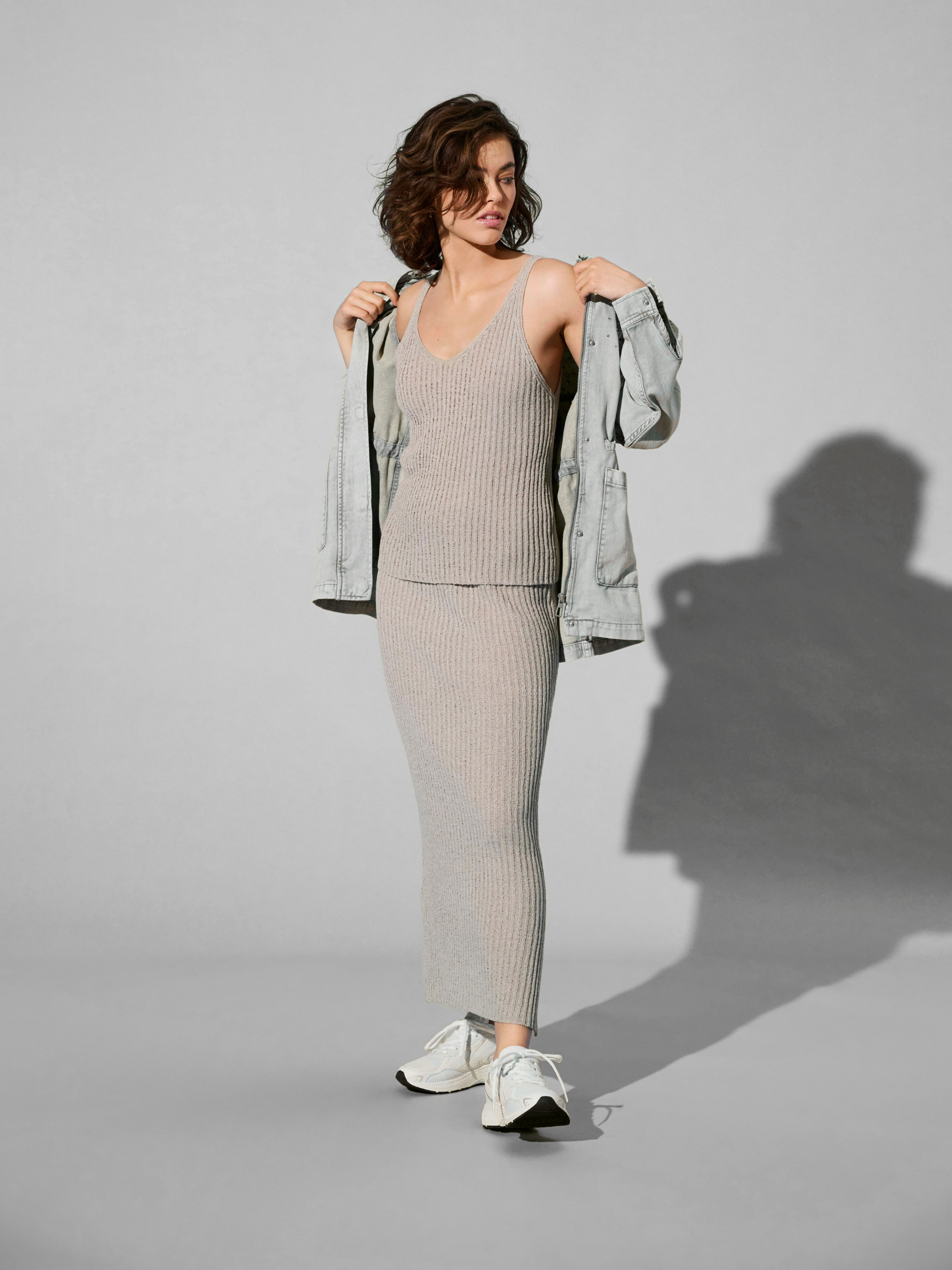 ONLY-Maia Long Knit Skirt-Nacreous Cloud