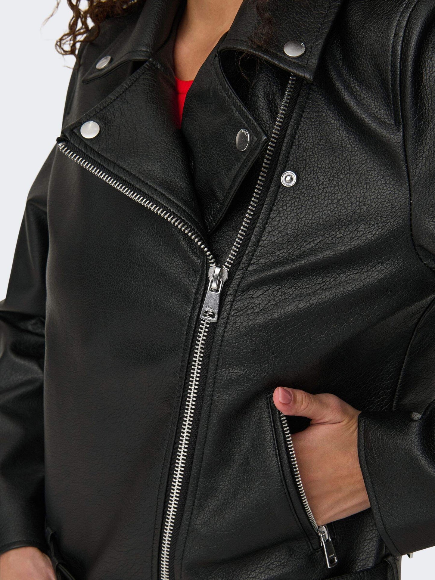 ONLY - Millie Vegan Leather Moto Jacket - 