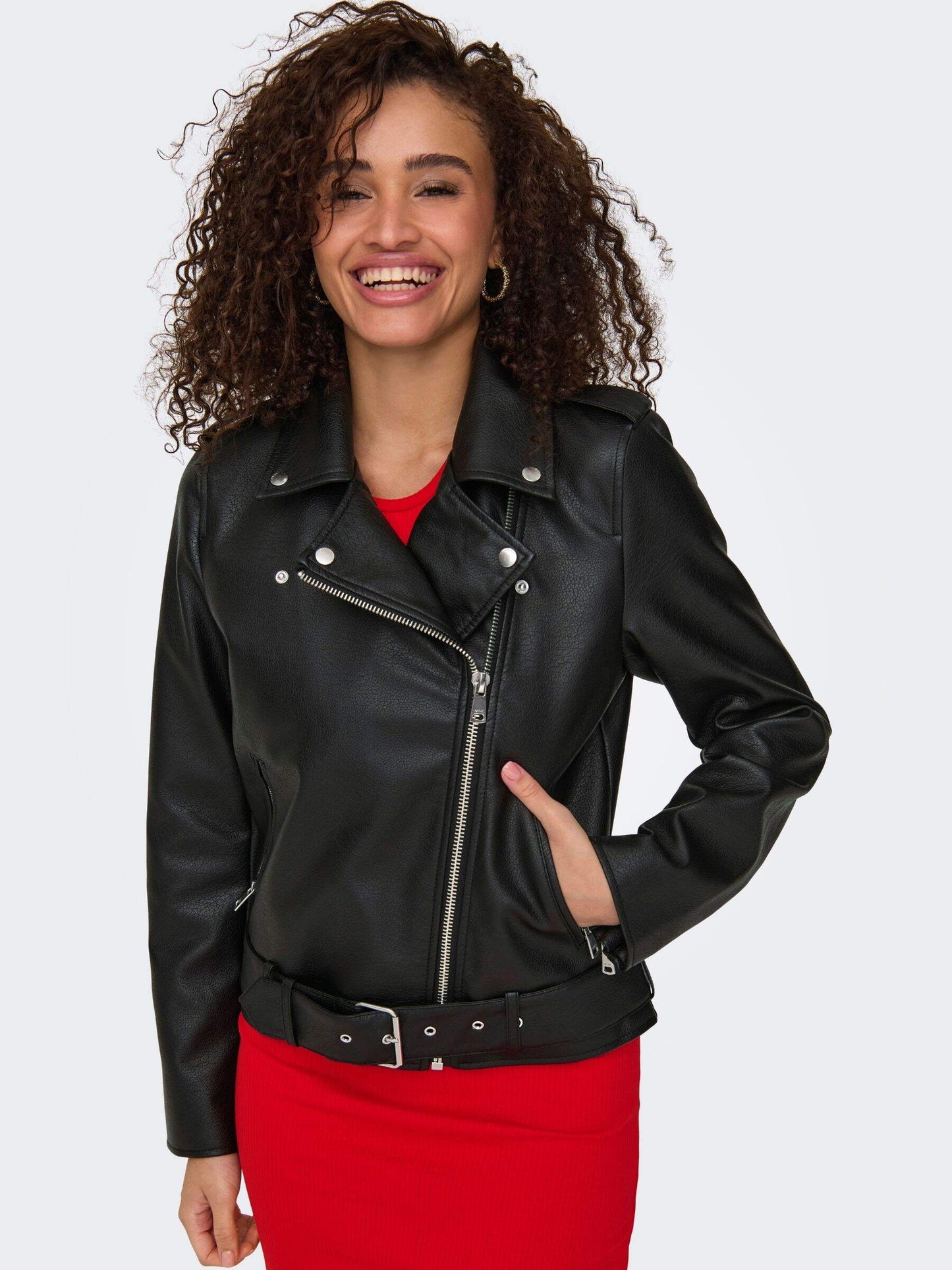 ONLY - Millie Vegan Leather Moto Jacket - 
