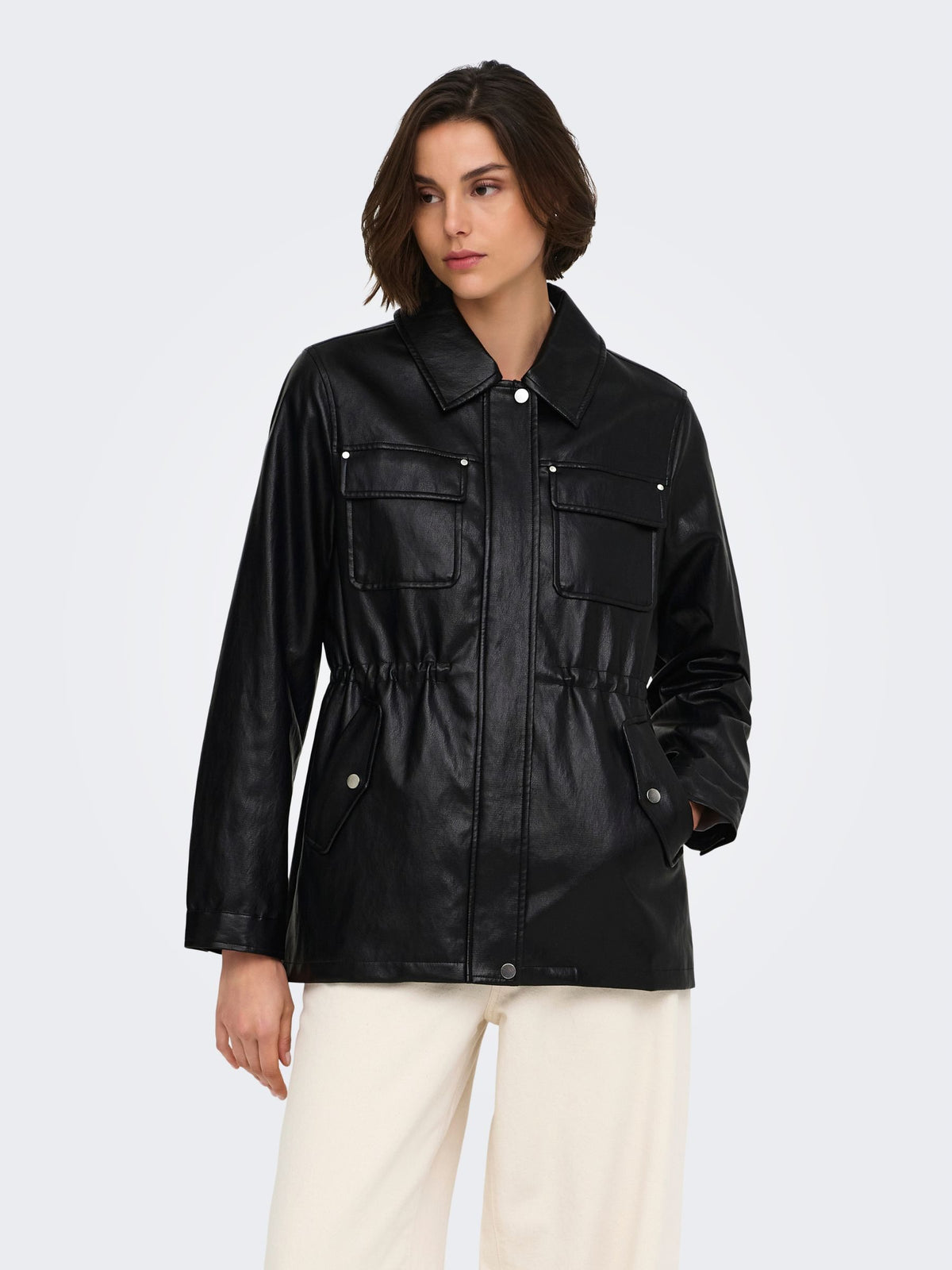 ONLY - Mini Faux Leather String Jacket - 