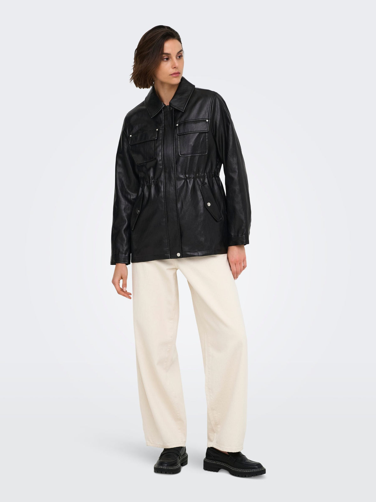 ONLY - Mini Faux Leather String Jacket - 