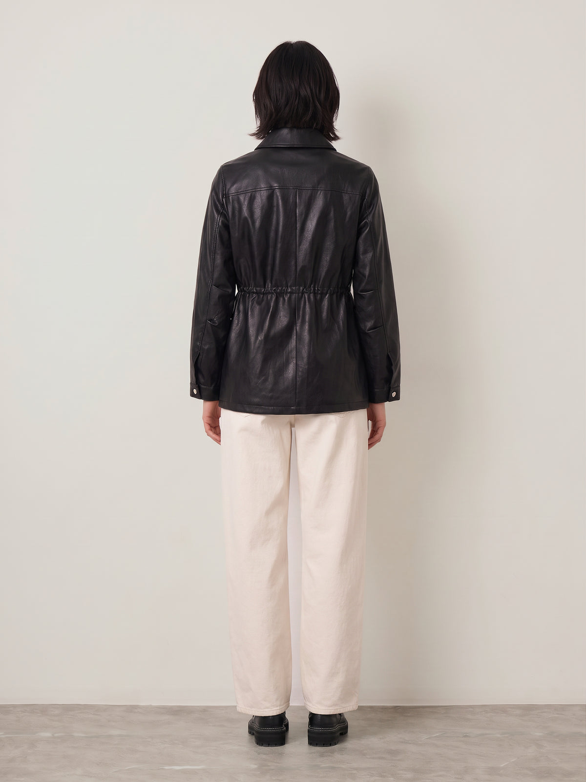 Mini Faux Leather String Jacket