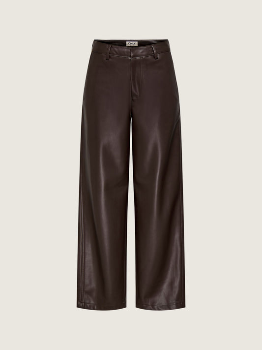 ONLY - Neli Faux Leather Barrel Pants - 