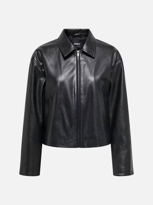 ONLY - Nicki Faux Leather Zip Jacket - 