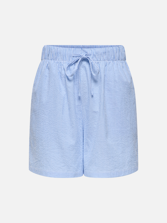 ONLY-Augusta Stripe Shorts-Cloud Dancer / Blue Stripes