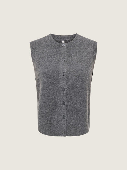 ONLY - Olivia Knit Sweater Vest - Dark Grey Melange