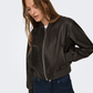 ONLY OUTERWEAR Jane Faux Leather Bomber Jacket
