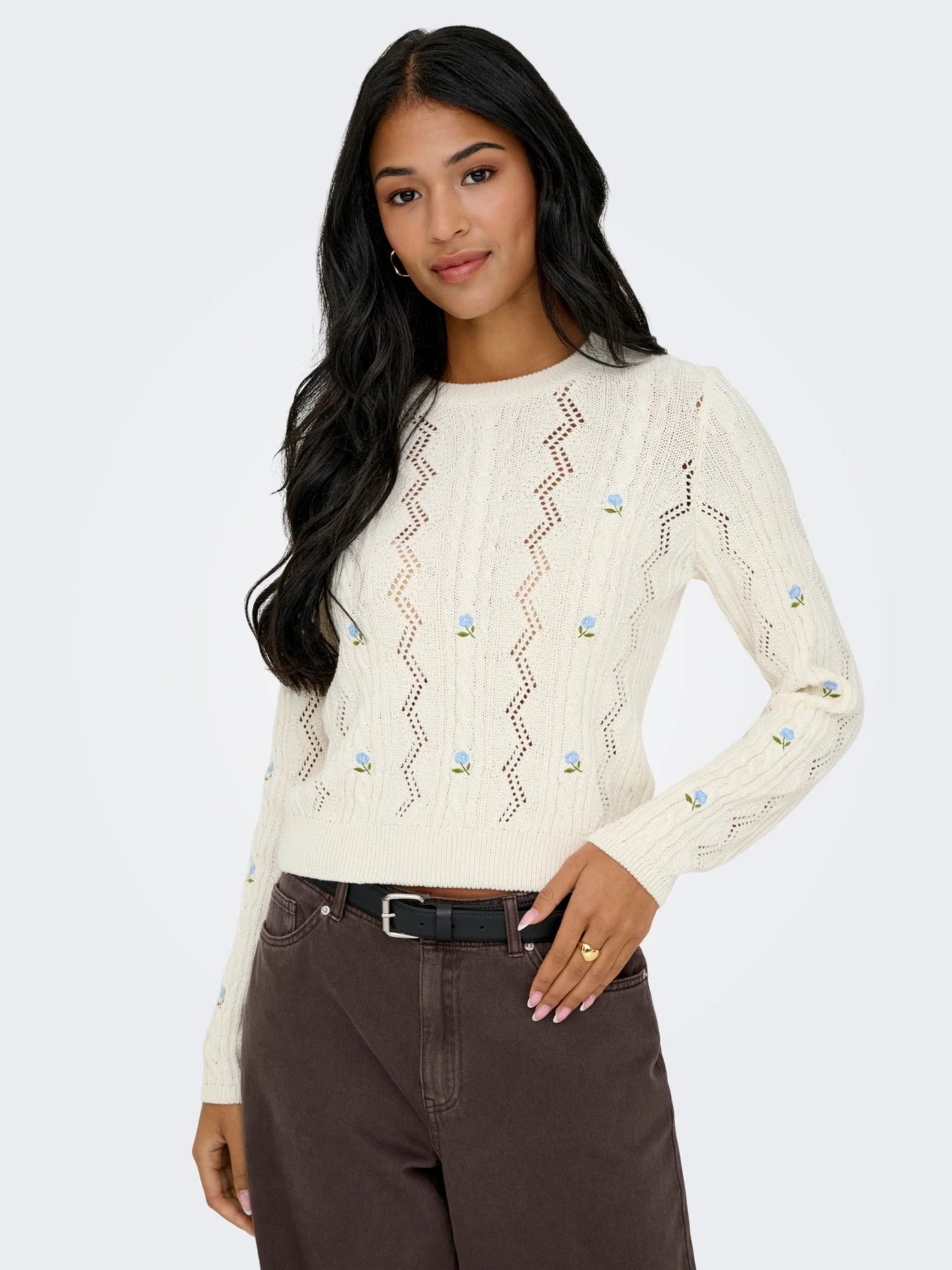 ONLY - Rita Embroidered Pullover Sweater - 