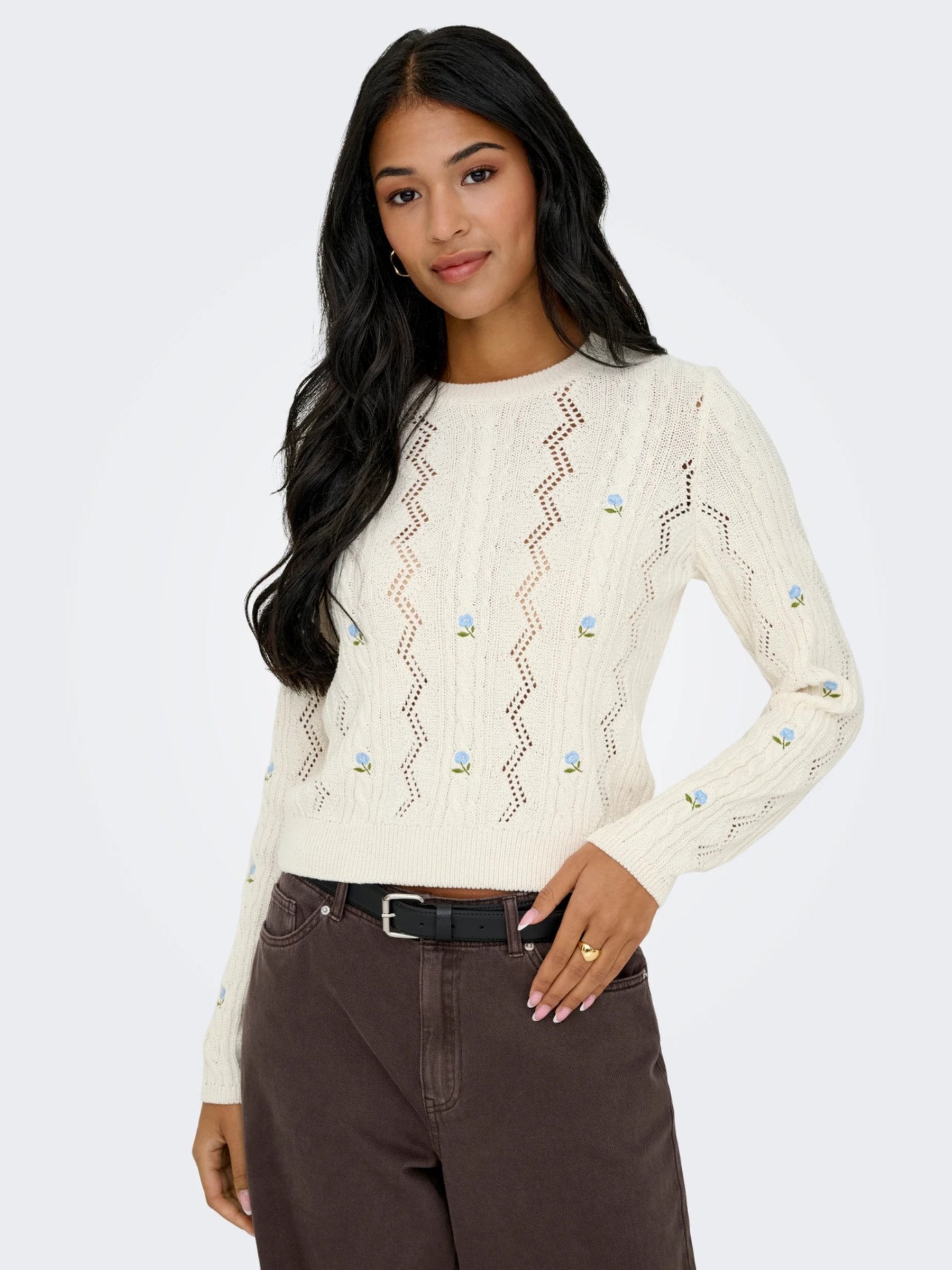 ONLY - Rita Embroidered Pullover Sweater - 