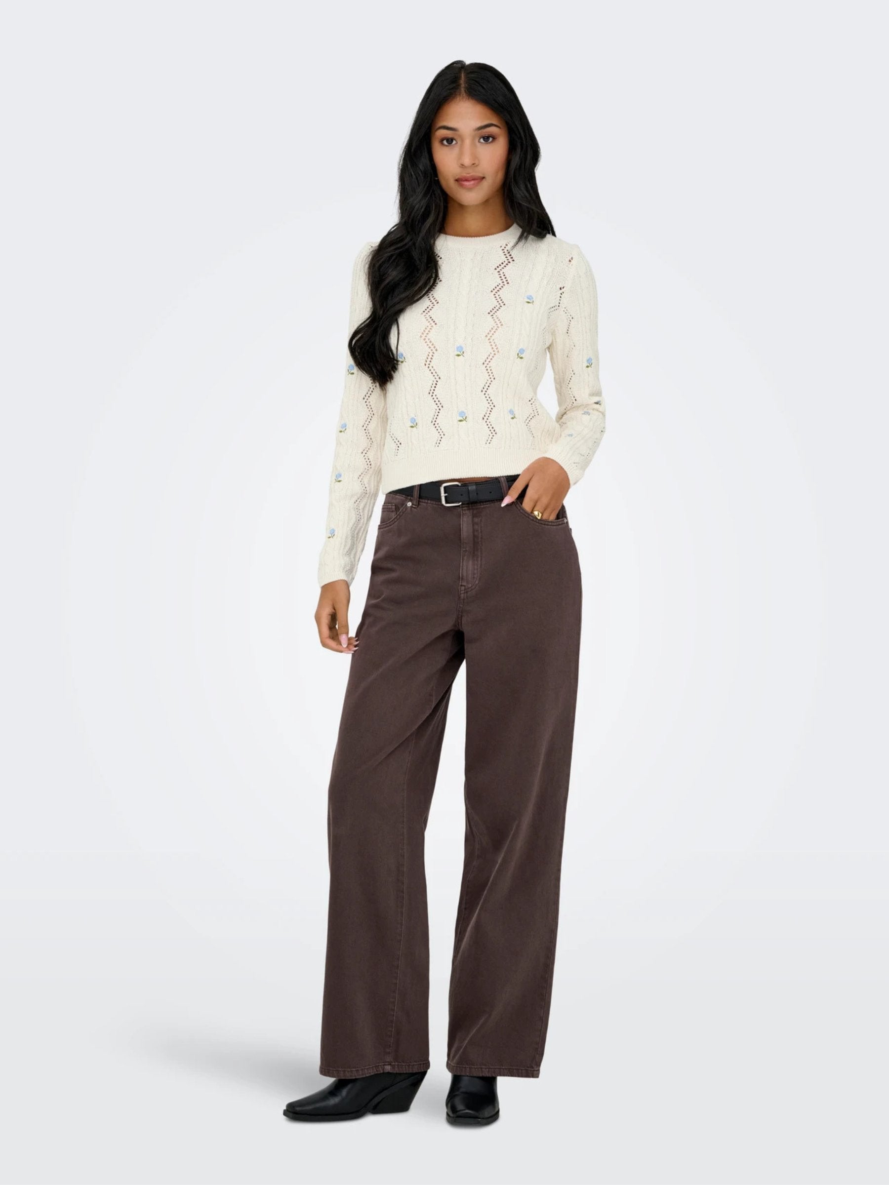 ONLY - Rita Embroidered Pullover Sweater - 