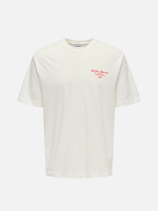 ONLY & SONS-Rylan Record Tee-Cloud Dancer