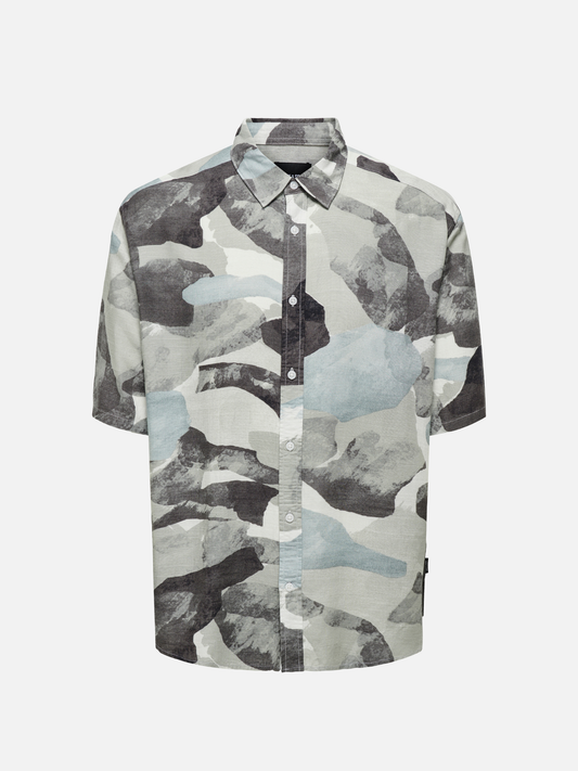 ONLY & SONS-Bud Life Short Sleeve Shirt-Surf Spray