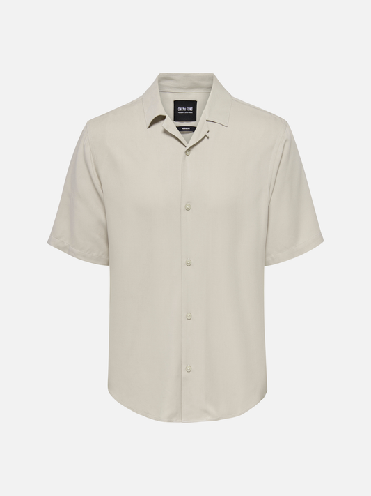 ONLY & SONS-Dash Short Sleeve Shirt-Silver Lining