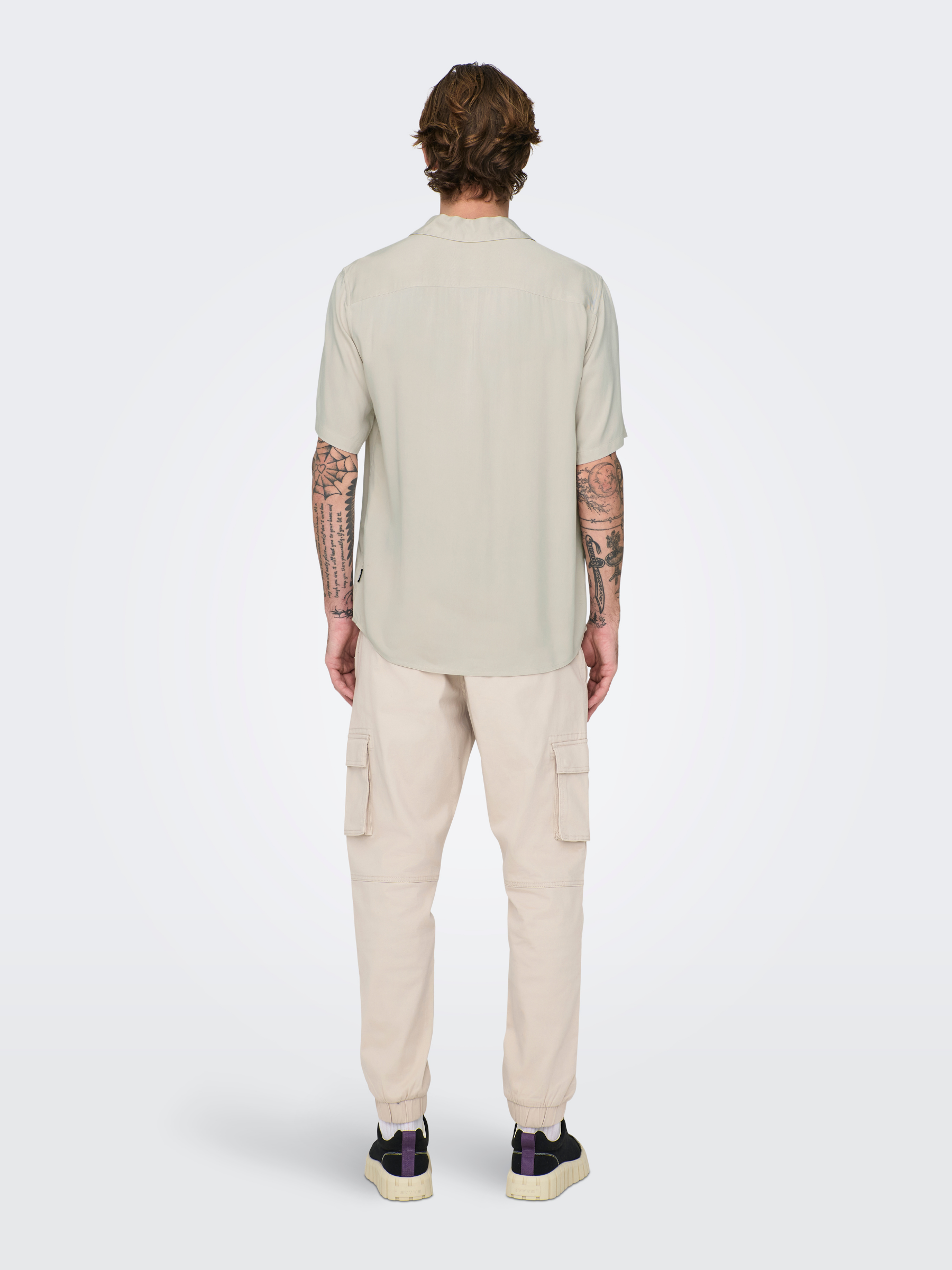ONLY & SONS-Dash Short Sleeve Shirt-Silver Lining