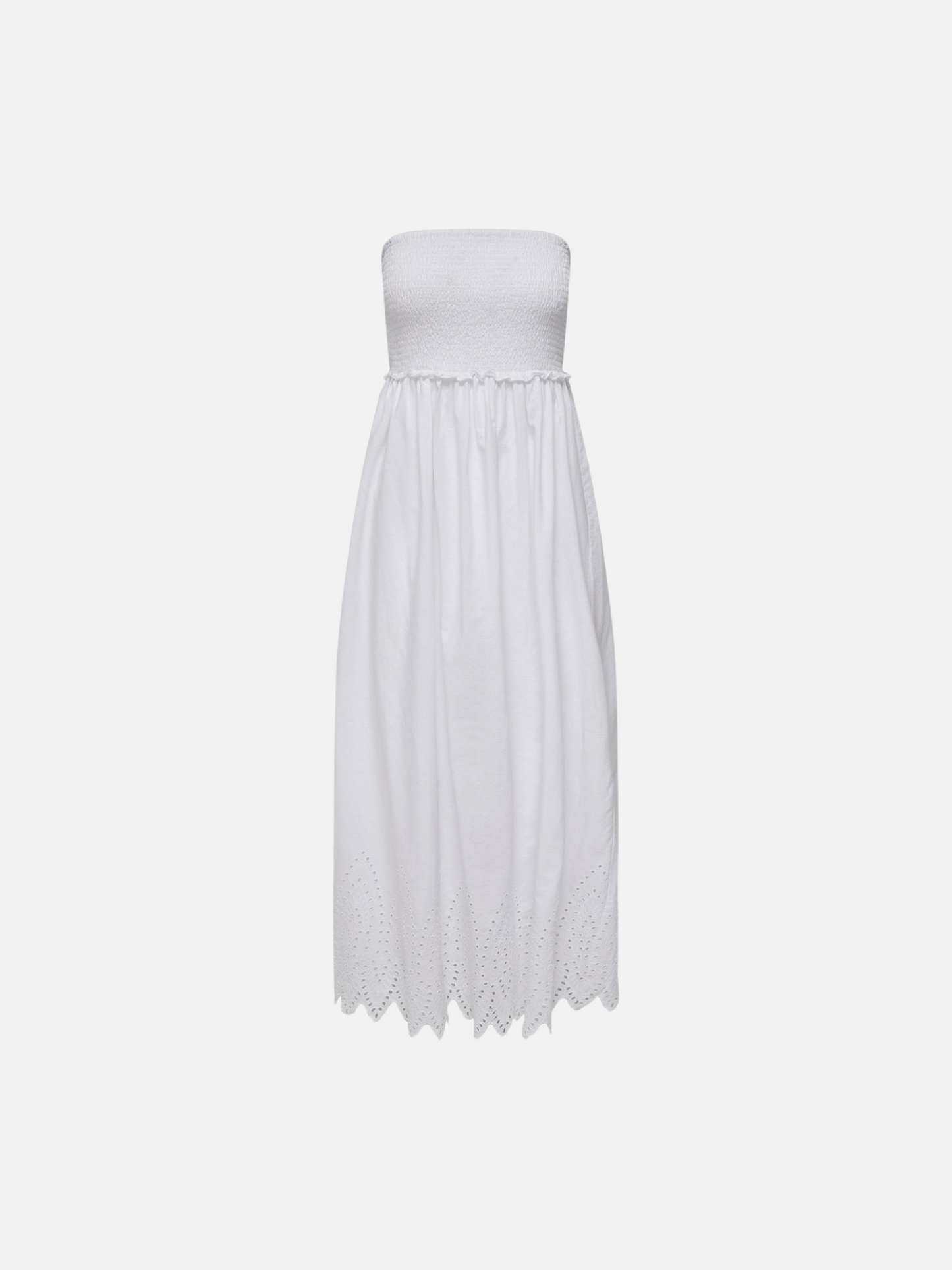 ONLY-Tulum Smock Maxi Dress-Bright White