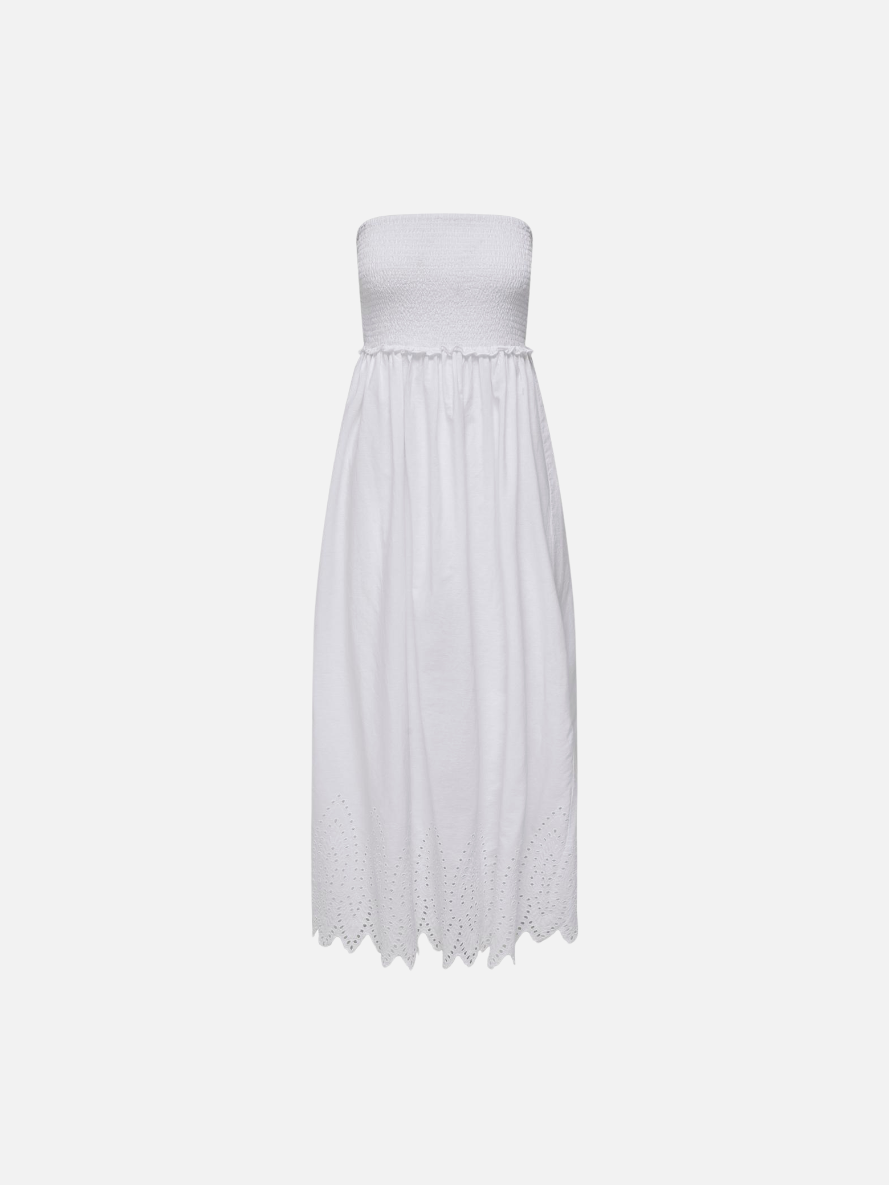 ONLY-Tulum Smock Maxi Dress-Bright White