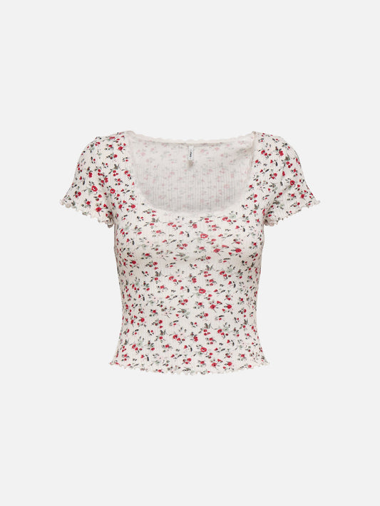 ONLY - Vips Short Sleeve Lace Top - 