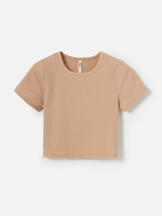 PGD TOPS Beige / 2XS Rib Zuri Baby Tee