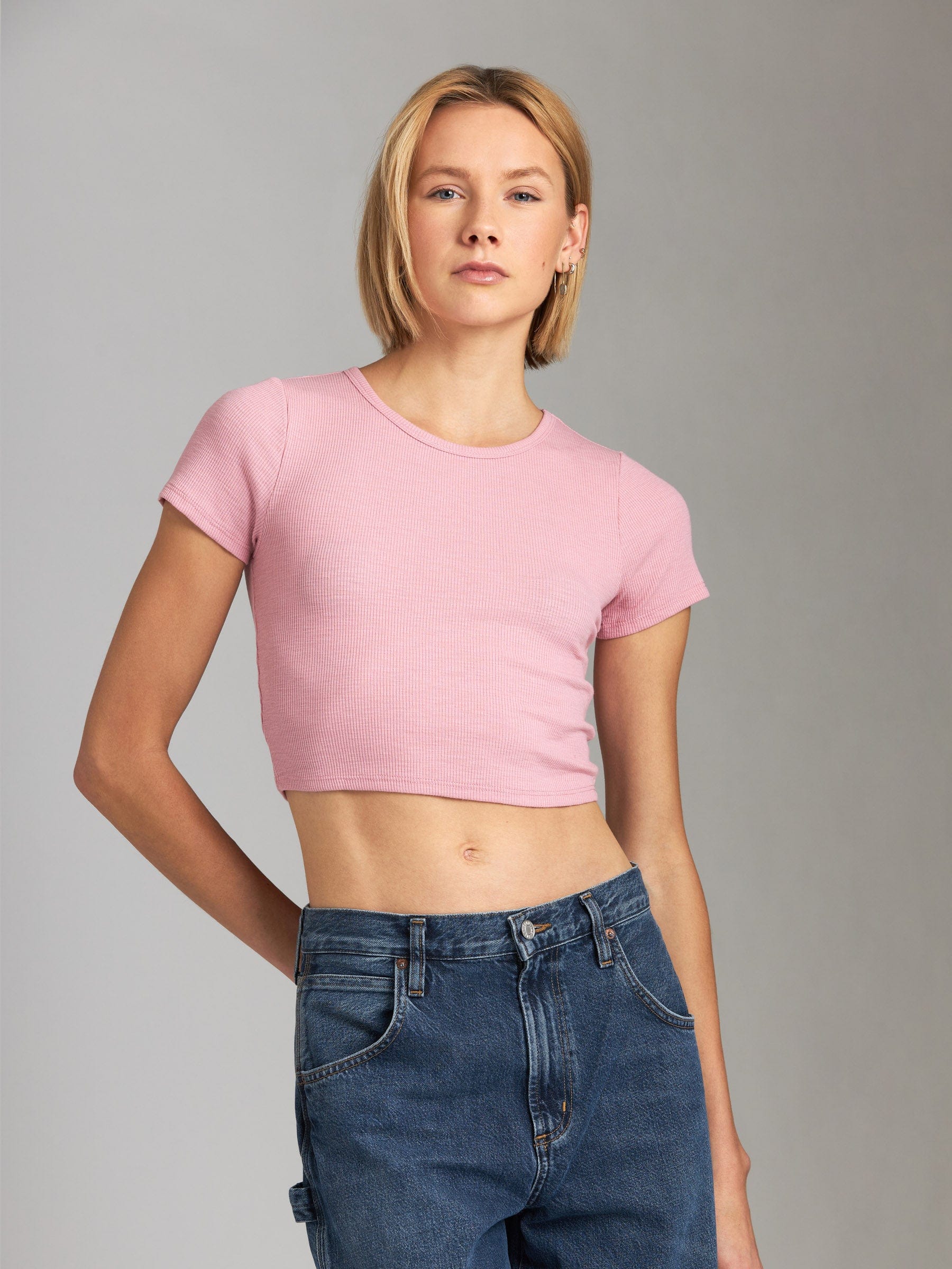 PGD TOPS Bubble Pink / 2XS Rib Zuri Baby Tee