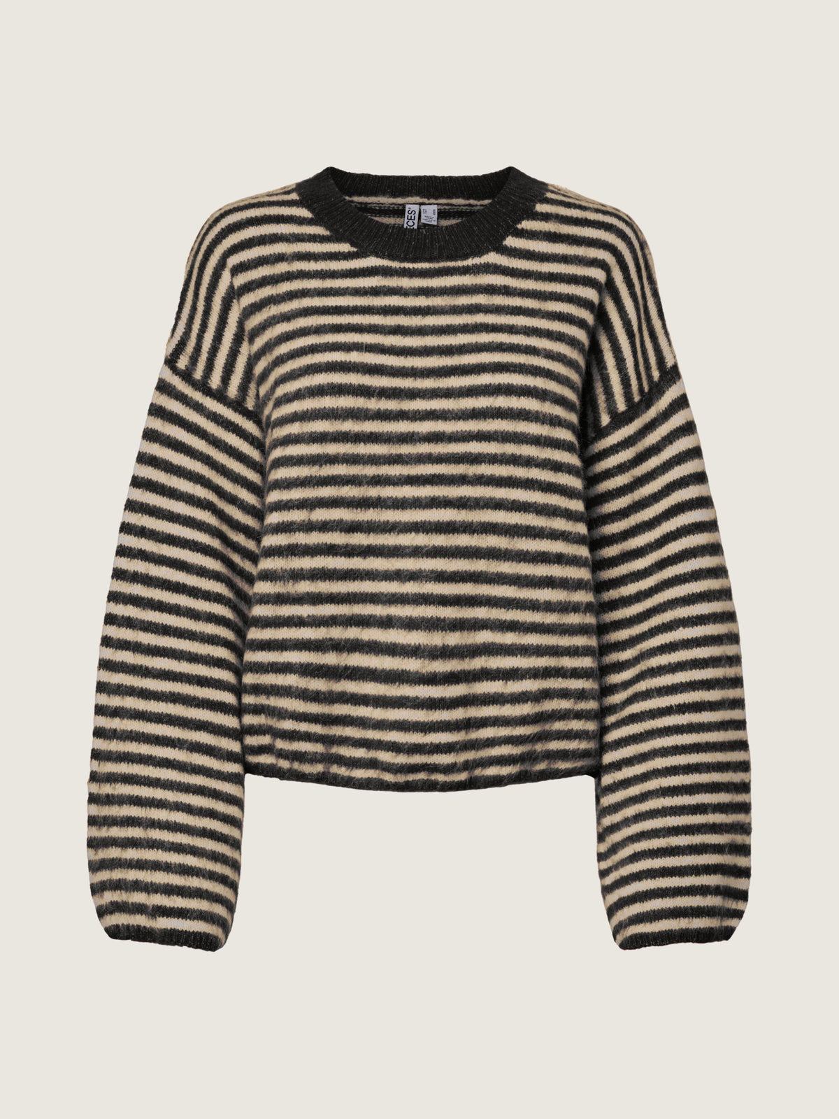 PIECES - Ada Striped Crewneck Sweater - 