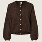 PIECES - Allie Crewneck Cardigan - Hot Fudge Melange