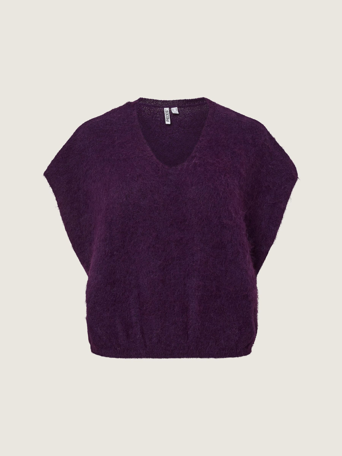 PIECES - V-neck Sweater Vest - Acai Melange