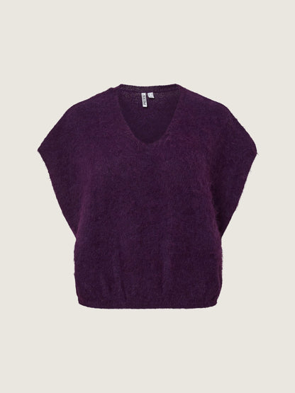 PIECES - V-neck Sweater Vest - Acai Melange