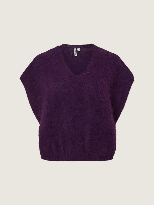 PIECES - V-neck Sweater Vest - Acai Melange