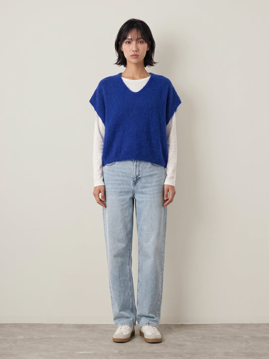 PIECES - V-neck Sweater Vest - 