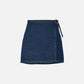 PIECES - Flora Denim Wrap Mini Skirt - 
