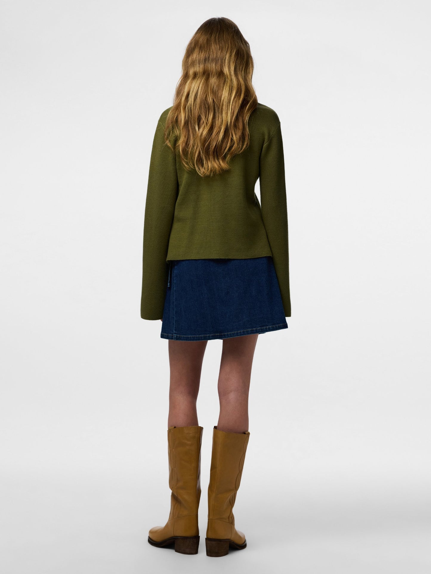 PIECES - Flora Denim Wrap Mini Skirt - 