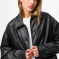 PIECES - Jamilla Vegan Leather Overshirt - 
