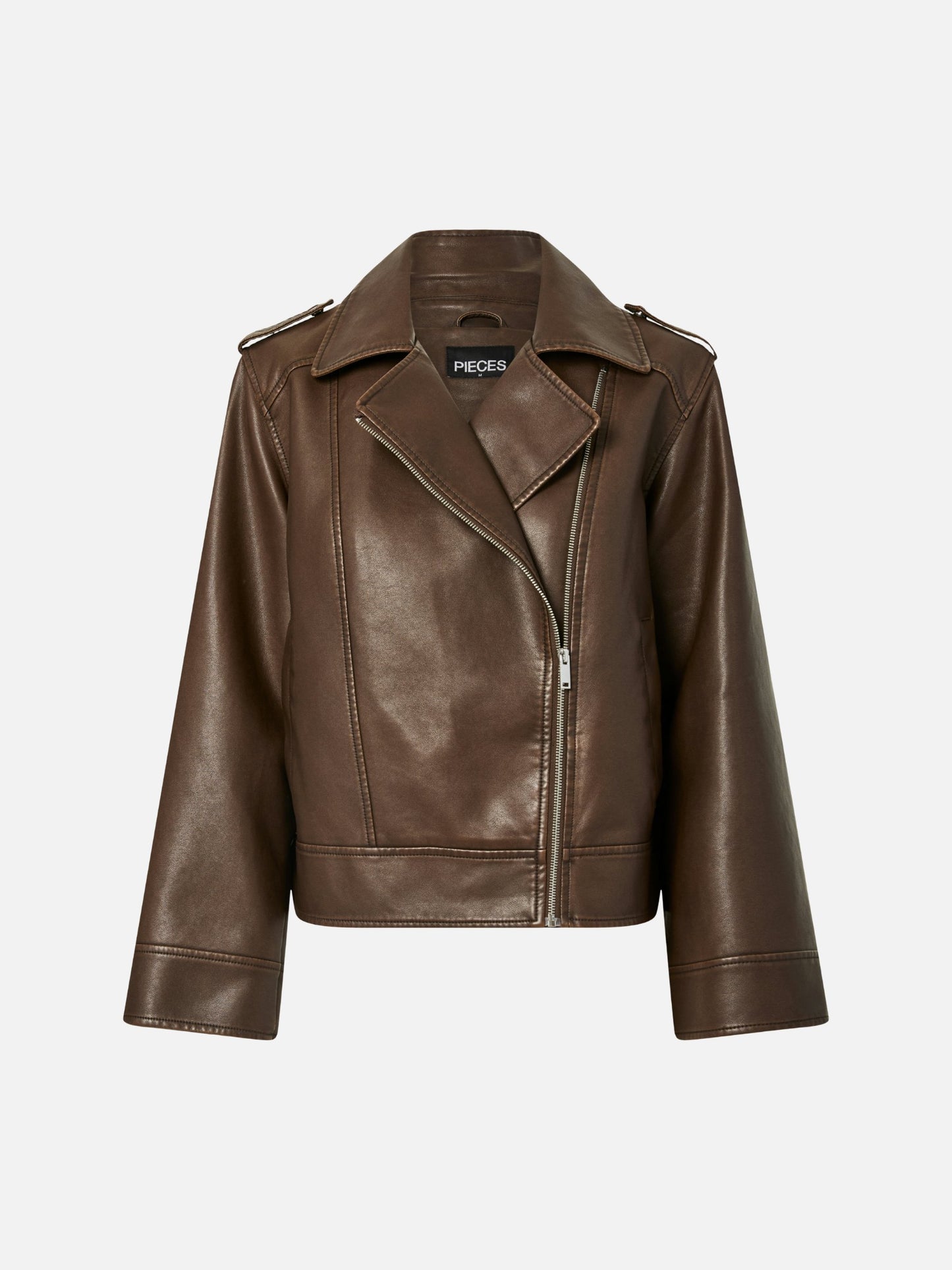 PIECES - Josie Faux Leather Biker Jacket - 