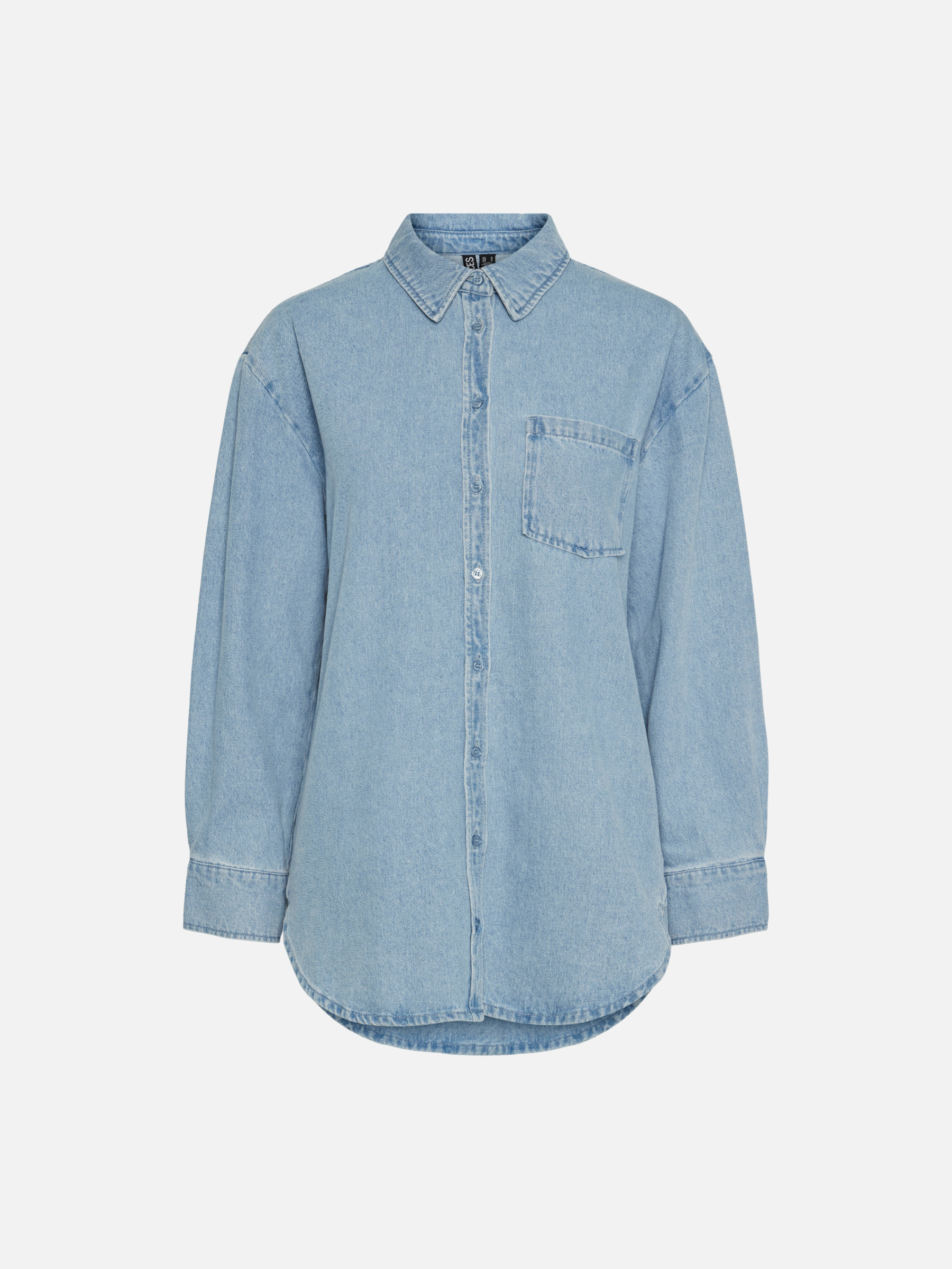 PIECES-Maisie Denim Shirt-Light Blue