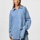 PIECES-Maisie Denim Shirt-Light Blue